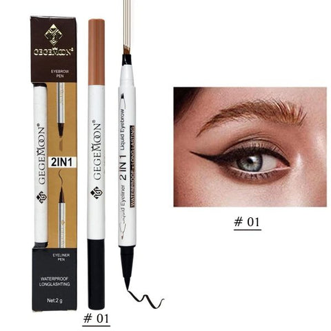 2 In 1 Gegemoon Liquid Eyebrow & Eyeliner | Long Lasting Liquid Eyeliner & Eyebrow Pencil