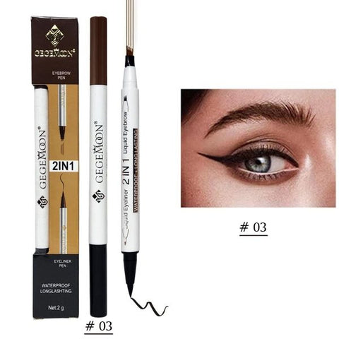 2 In 1 Gegemoon Liquid Eyebrow & Eyeliner | Long Lasting Liquid Eyeliner & Eyebrow Pencil