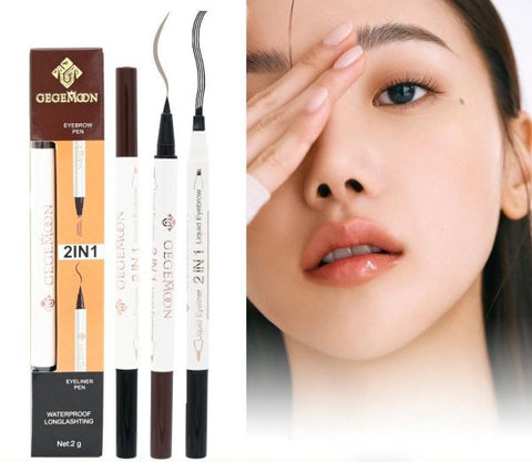 2 In 1 Gegemoon Liquid Eyebrow & Eyeliner | Long Lasting Liquid Eyeliner & Eyebrow Pencil