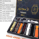 Dt900 Ultra Smart Watch 49mm Display Smart Watch With 7 Straps & Crystal Case Dt 900 Random Color