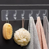 6-in-1 Heavy-Duty Self-Adhesive Wall Hooks – Waterproof Transparent Hooks