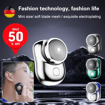 Mini Electric Razor for Men | – Portable USB Rechargeable Shaver | Compact Travel Beard Trimmer with One-Touch Use for Smooth Shaving at Home, Office