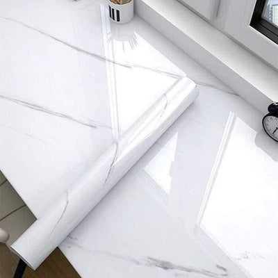 Marble Sheet Sticker | White & Grey | Best Quality | 60 x 200 cm