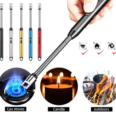 USB Rechargeable Flameless Arc Lighter Flexible & Windproof for Candles, Hiking, Camping, Kitchen, Fireplaces