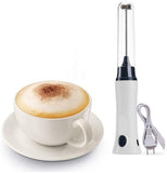 White Electric Rechargeable Coffee Beater – Versatile Milk, Mixing Machine ,juice, Coffee, And Egg Foamer, Ideal For Kitchen Accessories. Portable And Lightweight, Perfect For Cappuccino, Latte, Baking, And Smoothies.